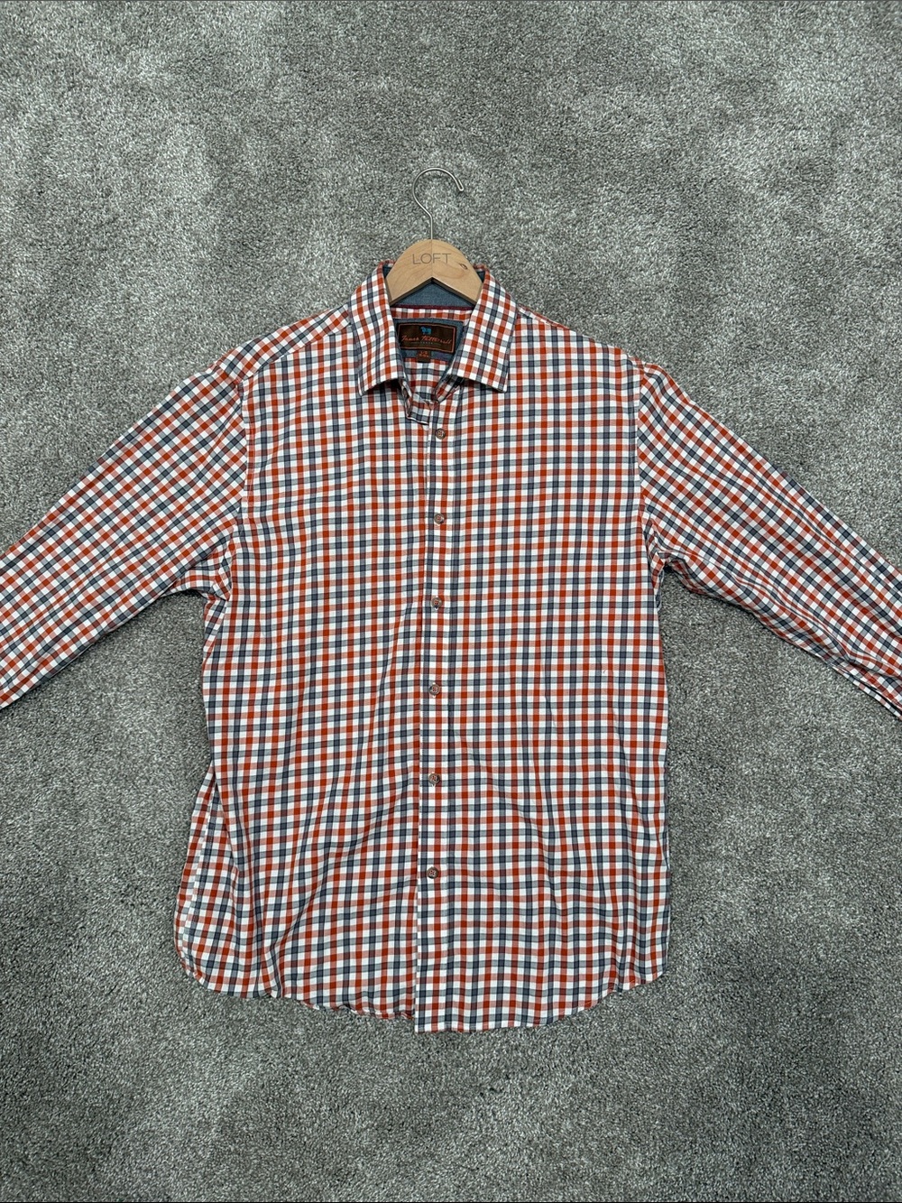 James Tattersall Men's Large Checkered Long Sleeve Shirt